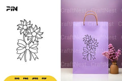 Flowers and Bow SVG Bundle - CraftNest - Digital Crafting and Art