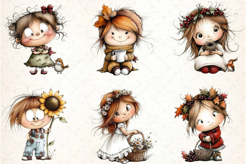 Flowers and Girls Clipart Bundle - CraftNest - Digital Crafting and Art