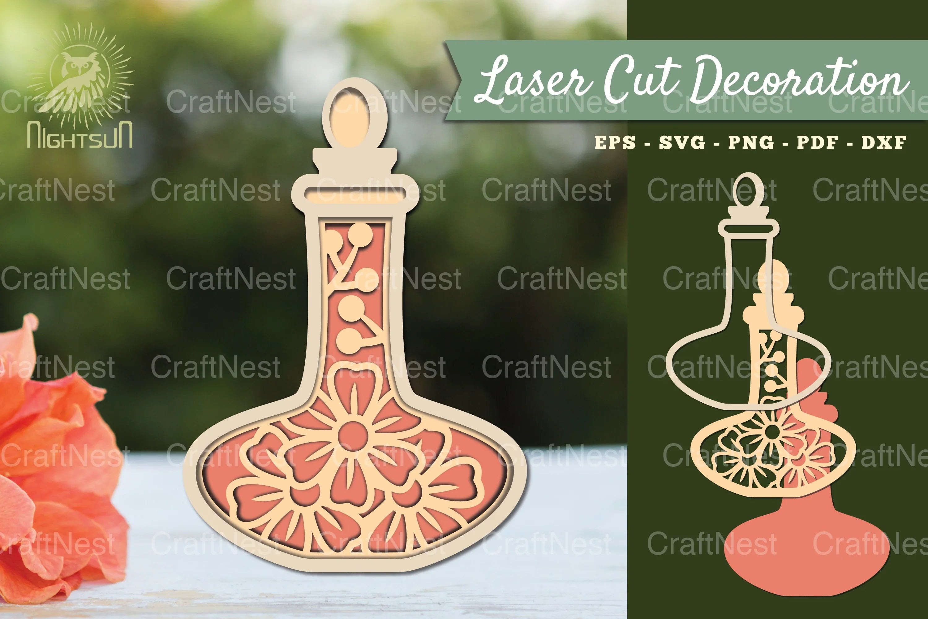 3D Lasercut Flowers in Bottle Clipart Bundle - CraftNest - Digital Crafting and Art