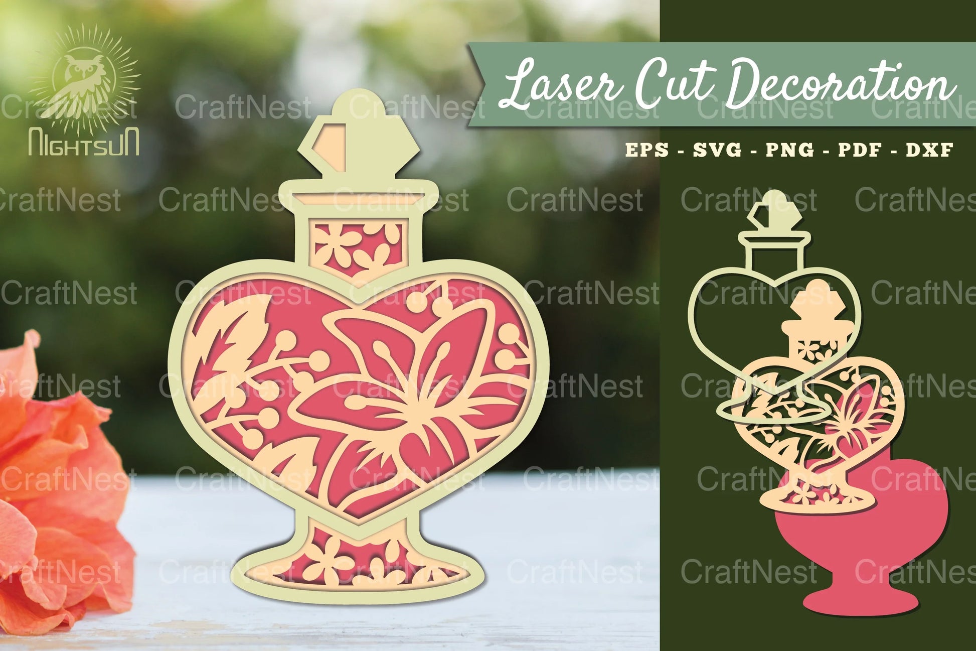 Flowers in Bottle 3D Lasercut SVG Bundle - CraftNest - Digital Crafting and Art
