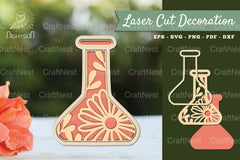 Flowers in Bottle 3D Lasercut SVG Bundle - CraftNest - Digital Crafting and Art