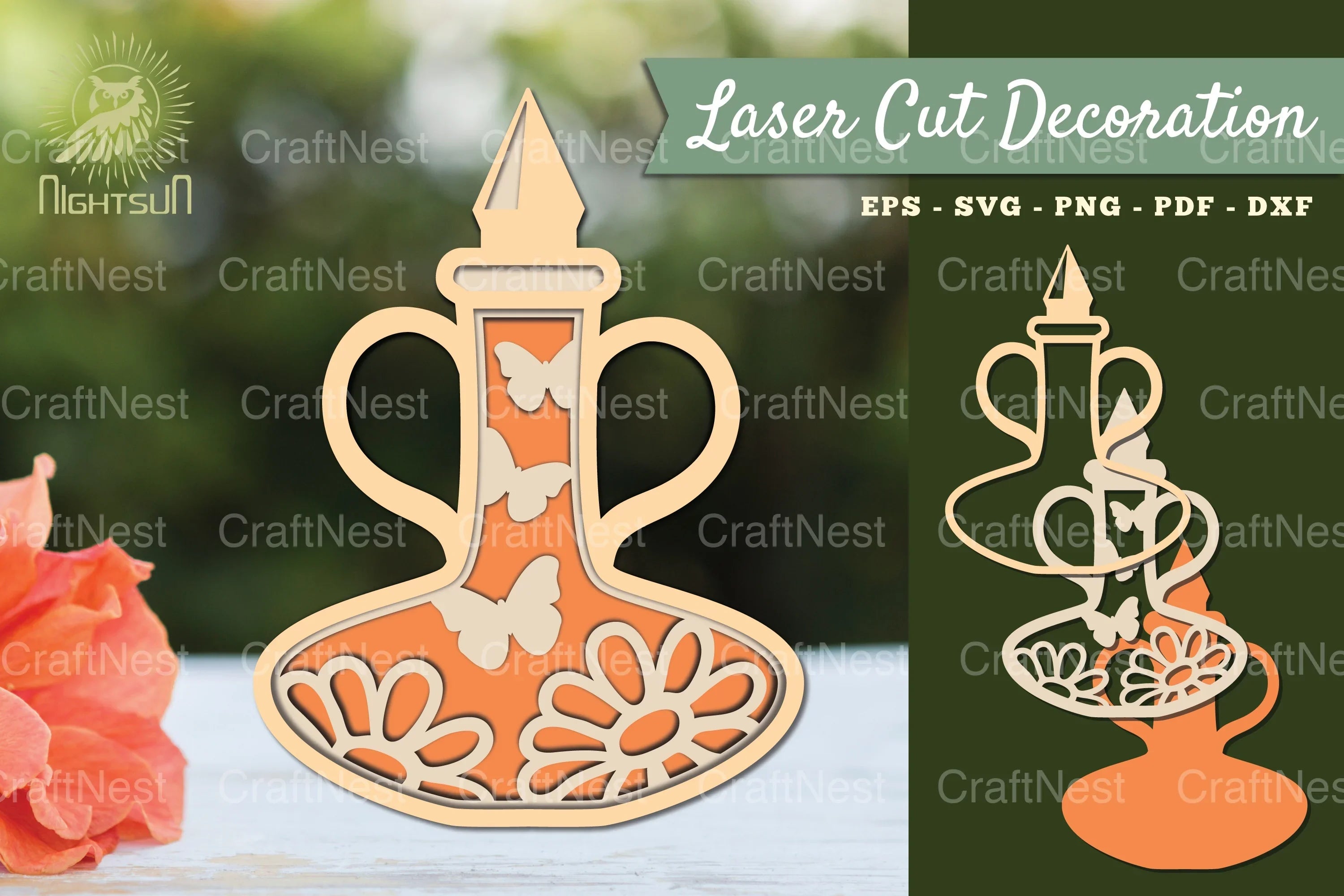 3D Lasercut Flowers in Bottle Clipart Bundle - CraftNest - Digital Crafting and Art
