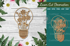 Laser Cut Flower Lamp Decoration Clipart Bundle - CraftNest - Digital Crafting and Art