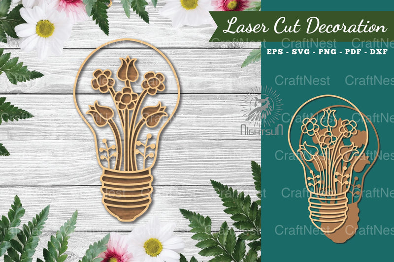 Laser Cut Flower Lamp Decoration Clipart Bundle - CraftNest - Digital Crafting and Art