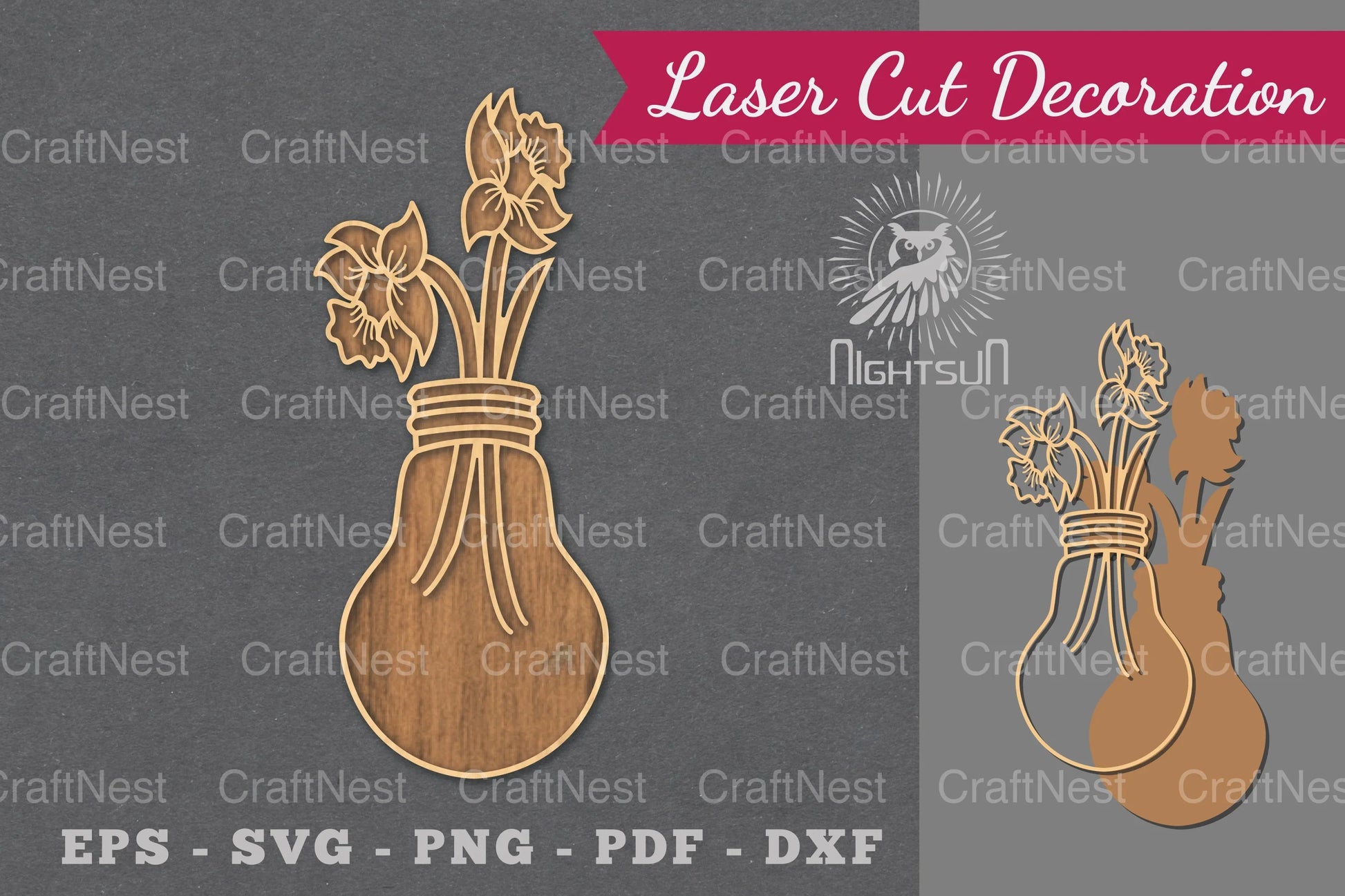 Laser Cut Flower Lamp Decoration Clipart Bundle - CraftNest - Digital Crafting and Art