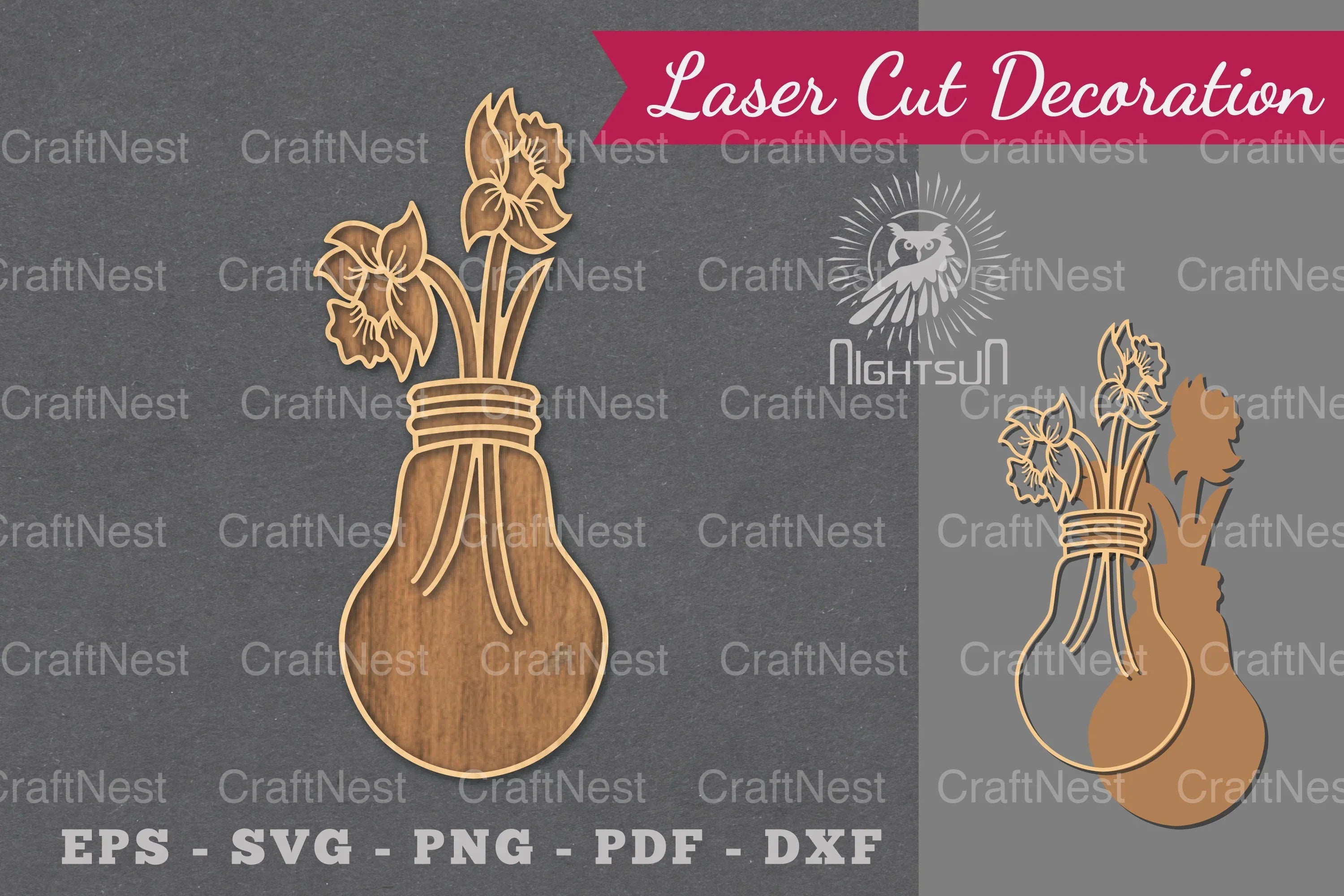 Laser Cut Flower Lamp Decoration Clipart Bundle - CraftNest - Digital Crafting and Art
