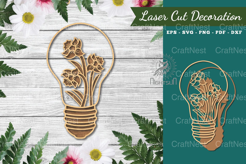 Laser Cut Flower Lamp Decoration Clipart Bundle - CraftNest - Digital Crafting and Art