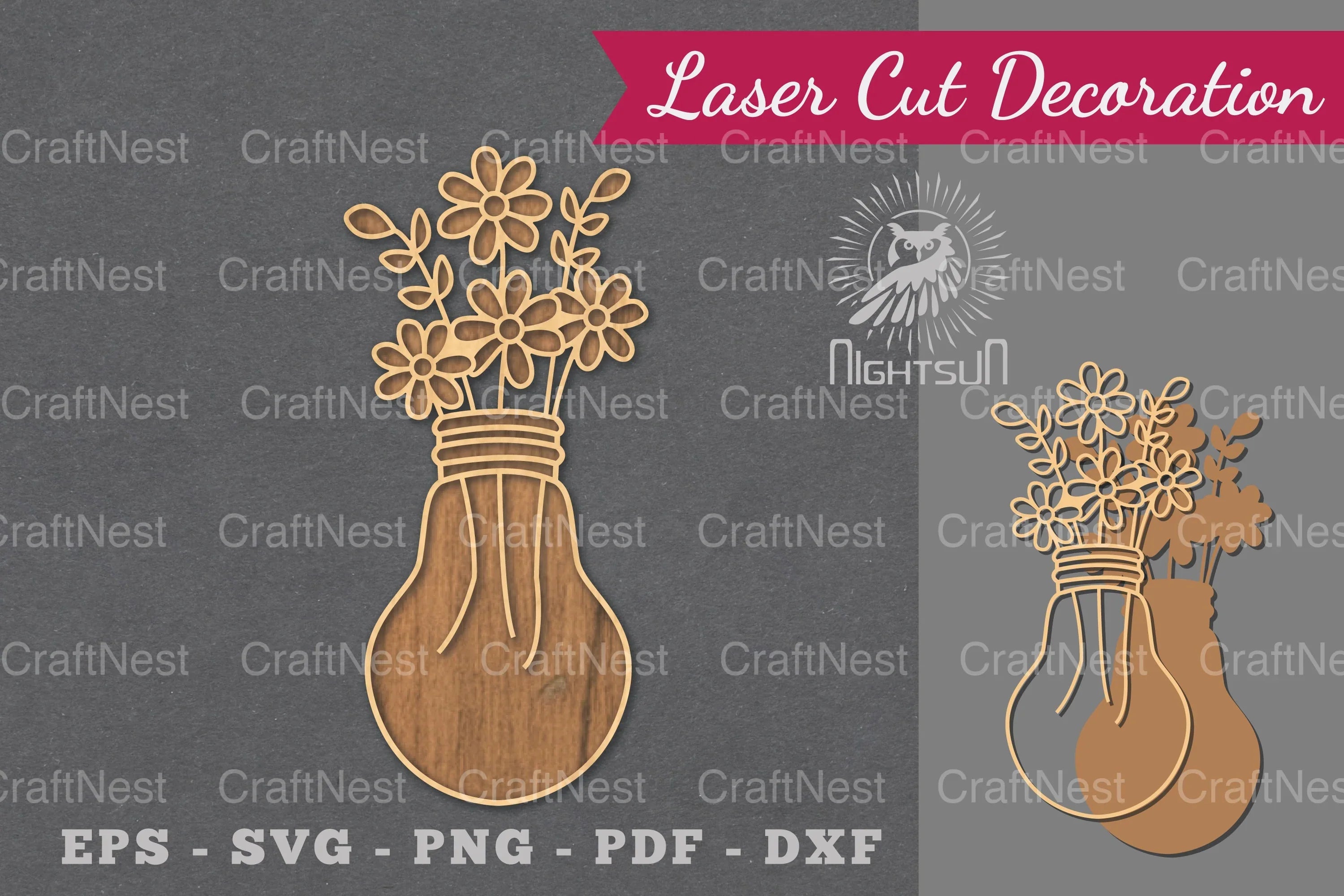 Laser Cut Flower Lamp Decoration Clipart Bundle - CraftNest - Digital Crafting and Art