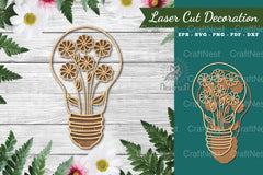 Laser Cut Flower Lamp Decoration Clipart Bundle - CraftNest - Digital Crafting and Art