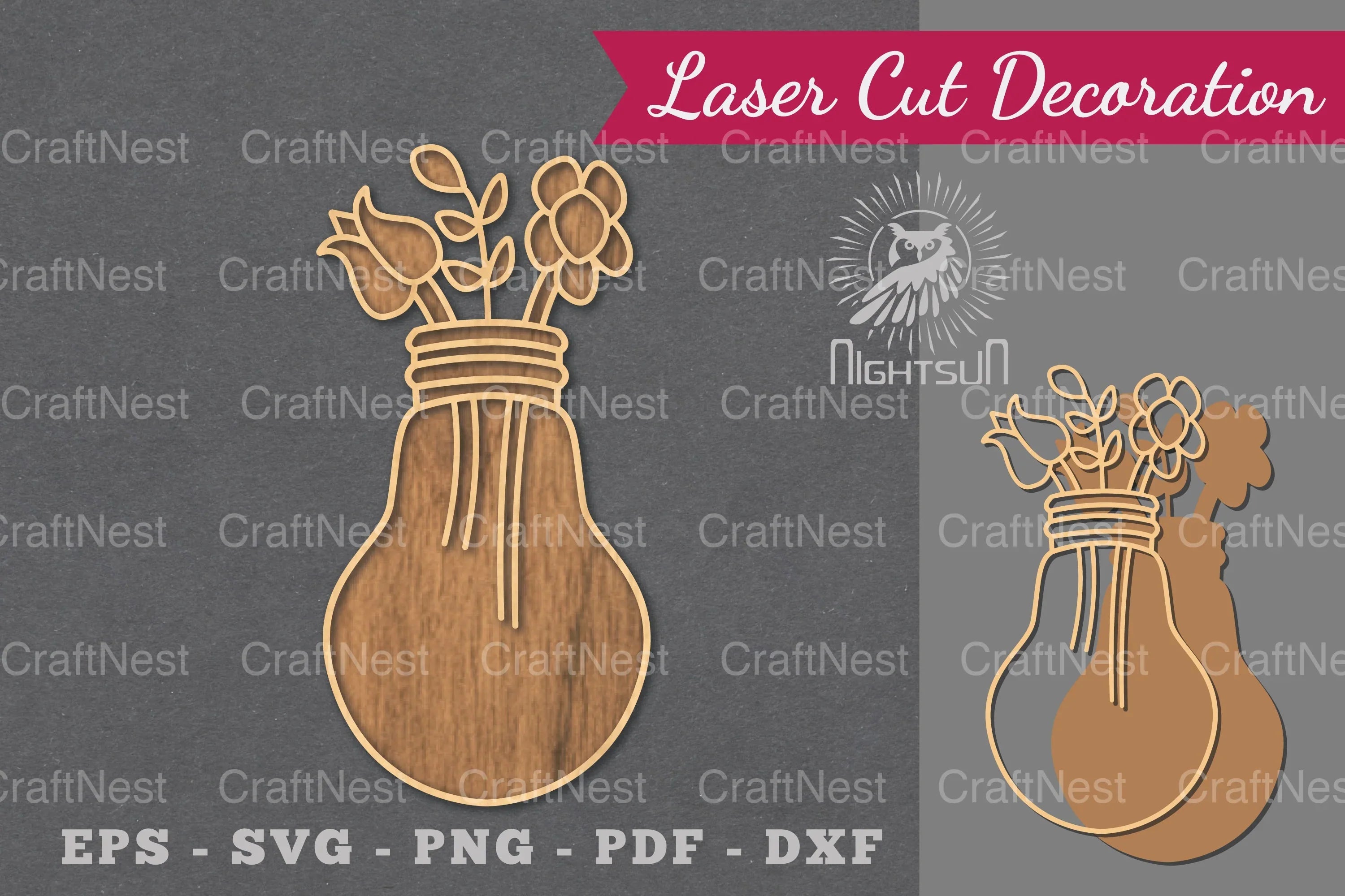 Laser Cut Flower Lamp Decoration Clipart Bundle - CraftNest - Digital Crafting and Art