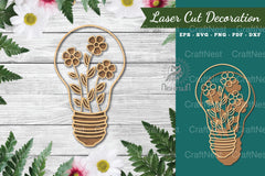Laser Cut Flower Lamp Decoration Clipart Bundle - CraftNest - Digital Crafting and Art