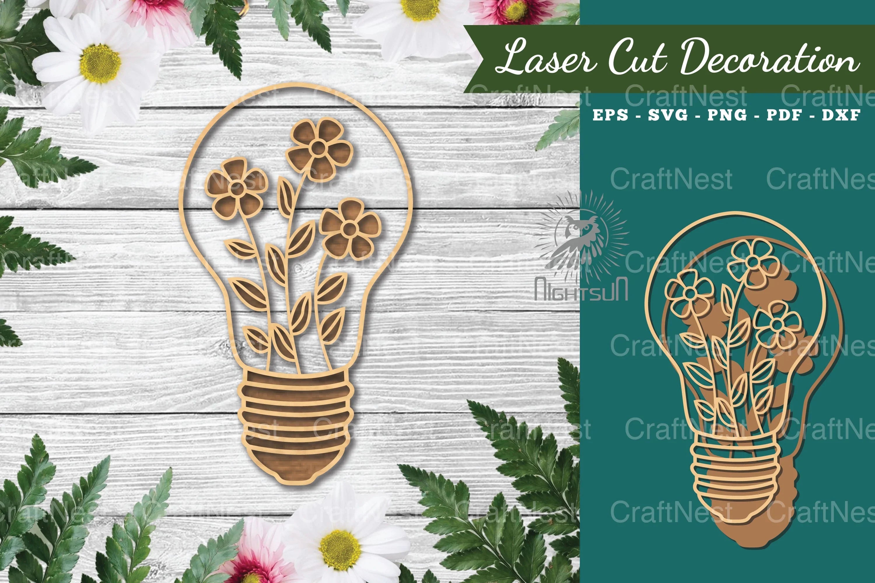 Laser Cut Flower Lamp Decoration Clipart Bundle - CraftNest - Digital Crafting and Art