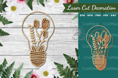 Laser Cut Flower Lamp Decoration Clipart Bundle - CraftNest - Digital Crafting and Art