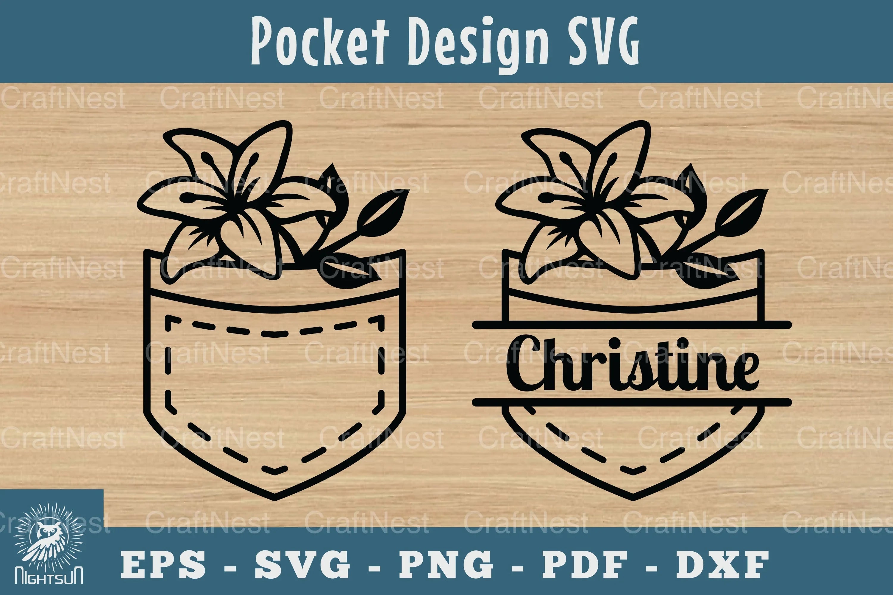 Pocket Flower Silhouette Clipart Bundle - CraftNest - Digital Crafting and Art