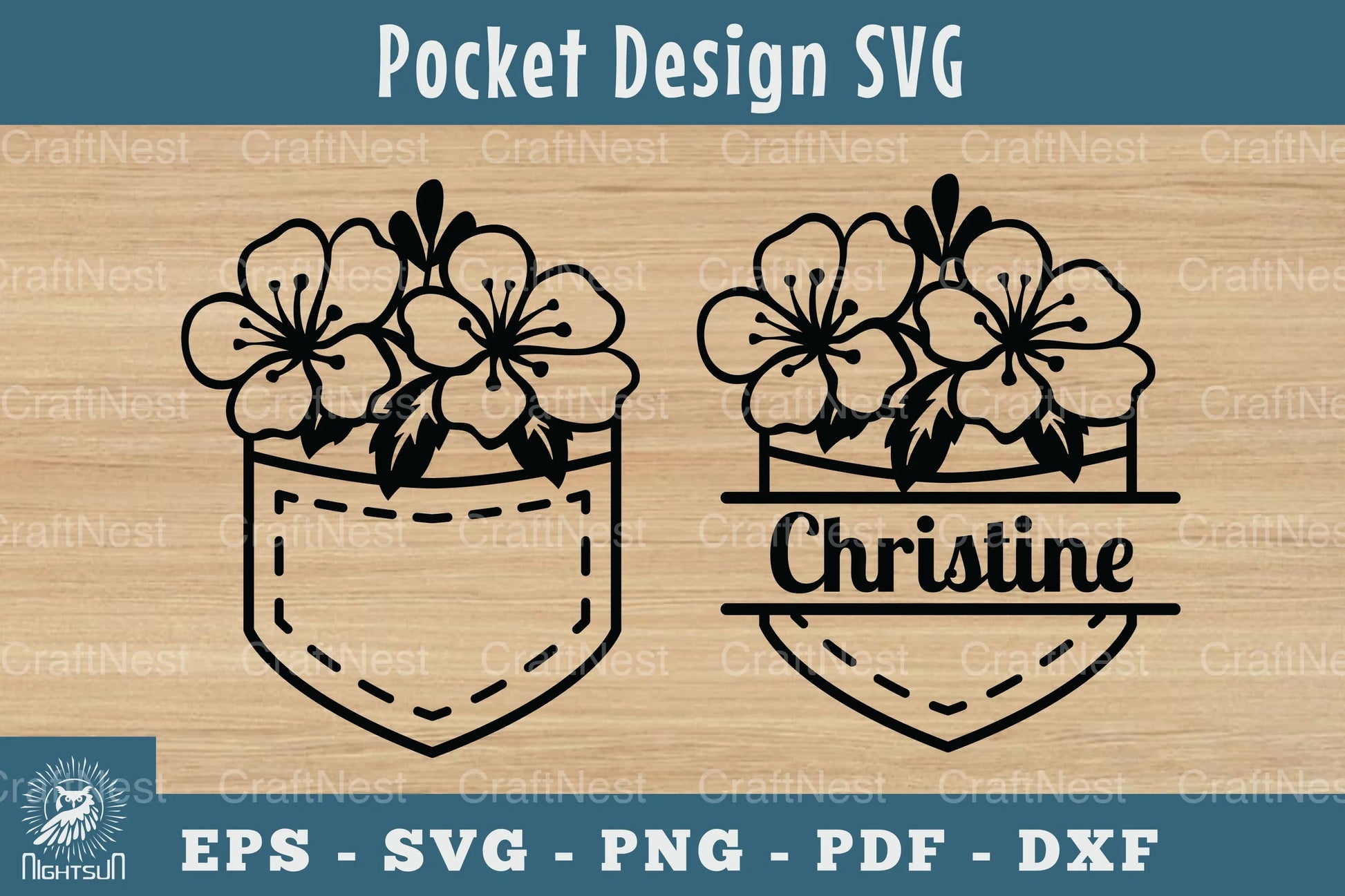 Pocket Flower Silhouette Clipart Bundle - CraftNest - Digital Crafting and Art