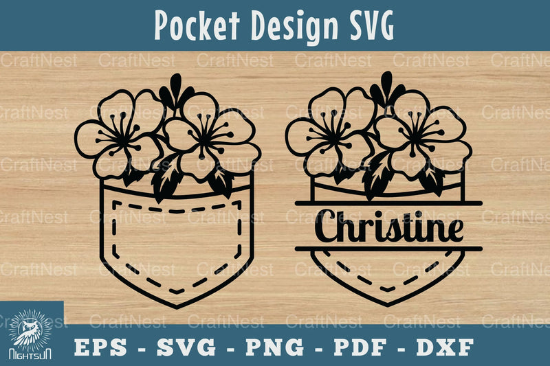 Pocket Flower Silhouette Clipart Bundle - CraftNest - Digital Crafting and Art