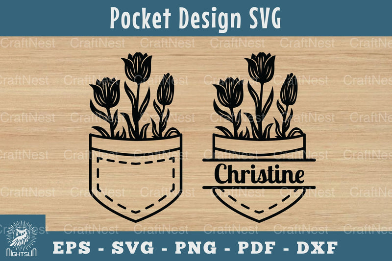 Pocket Flower Silhouette Clipart Bundle - CraftNest - Digital Crafting and Art