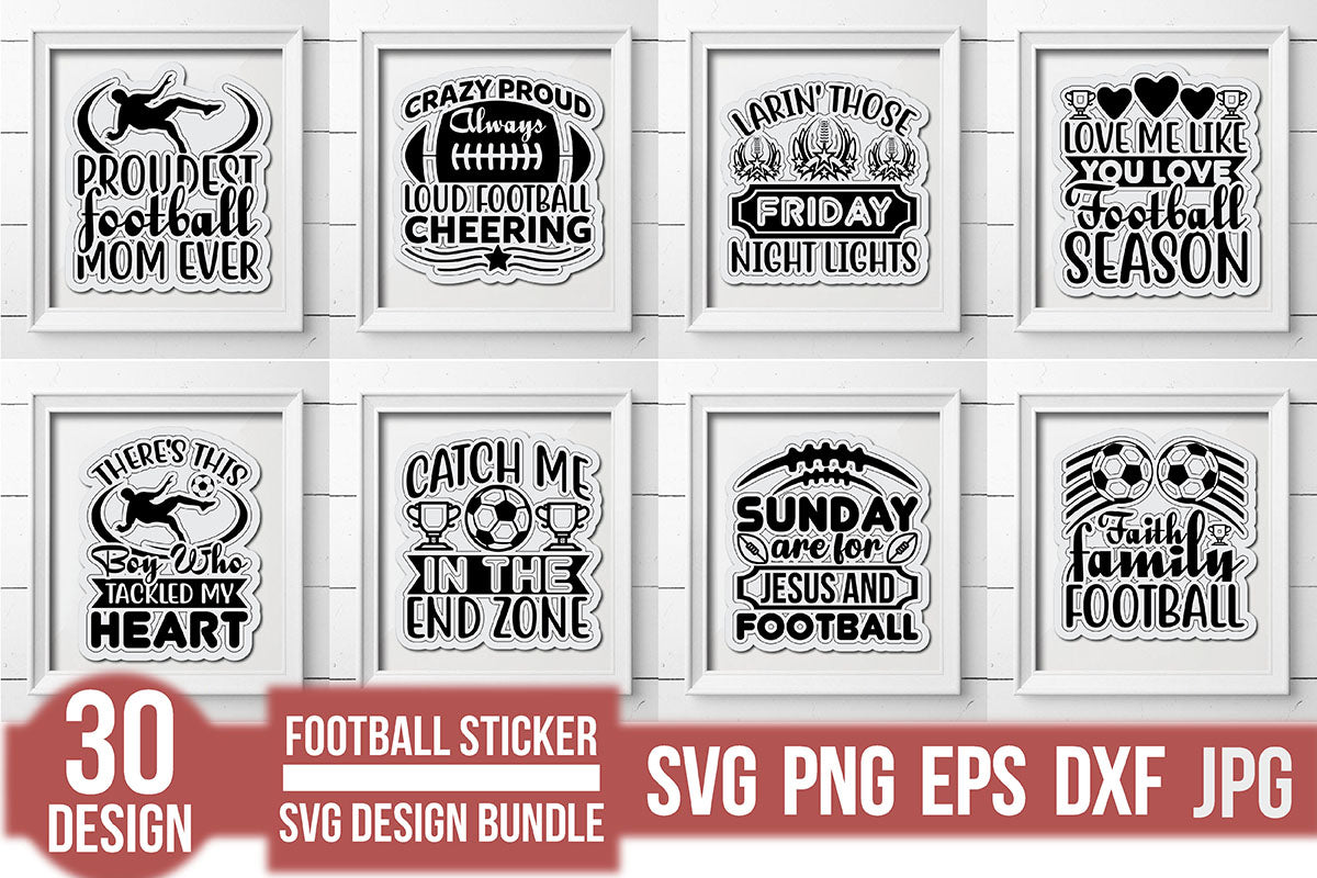 Football Sticker SVG Bundle - CraftNest - Digital Crafting and Art
