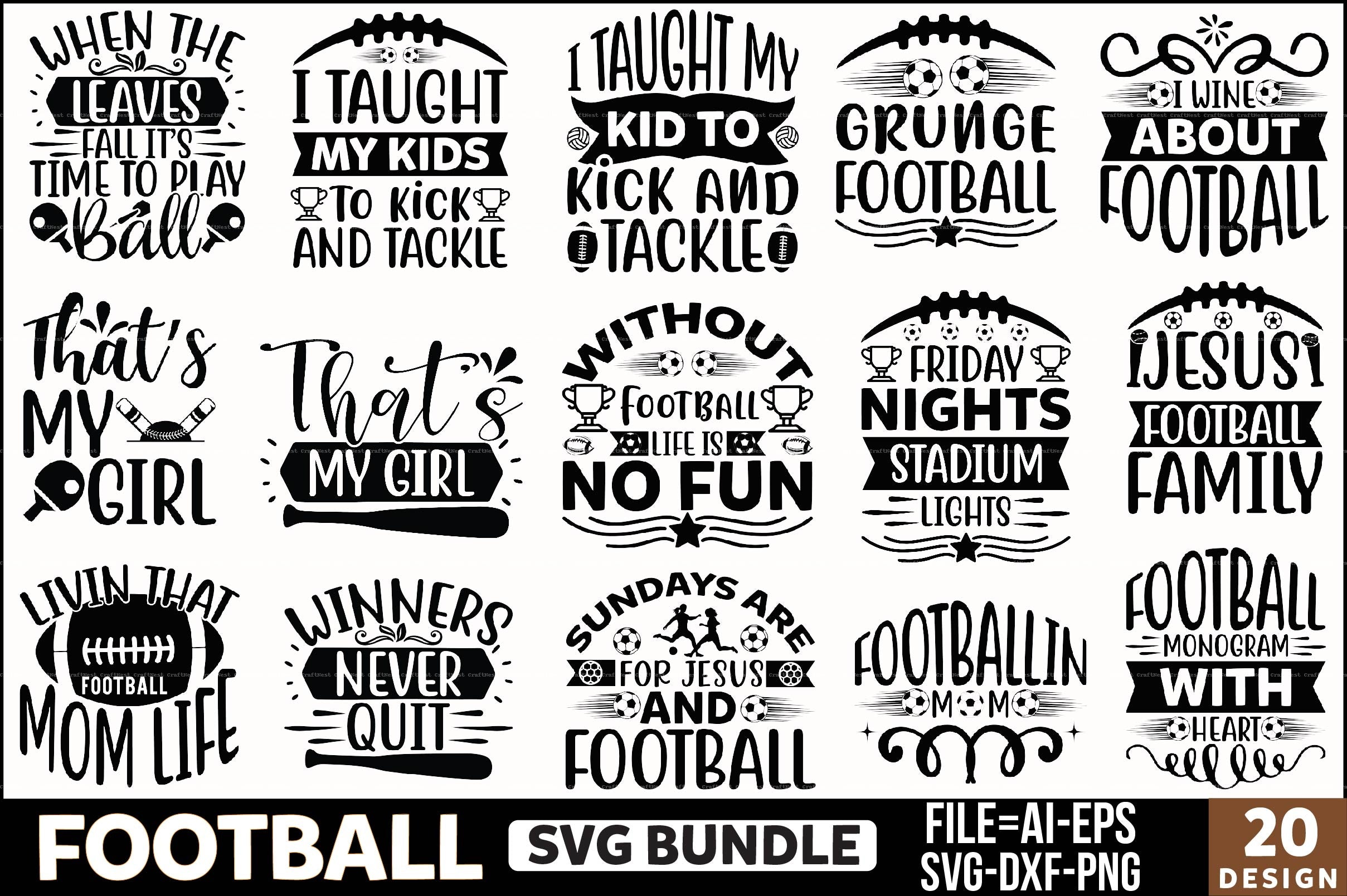 Football Design SVG Bundle 4