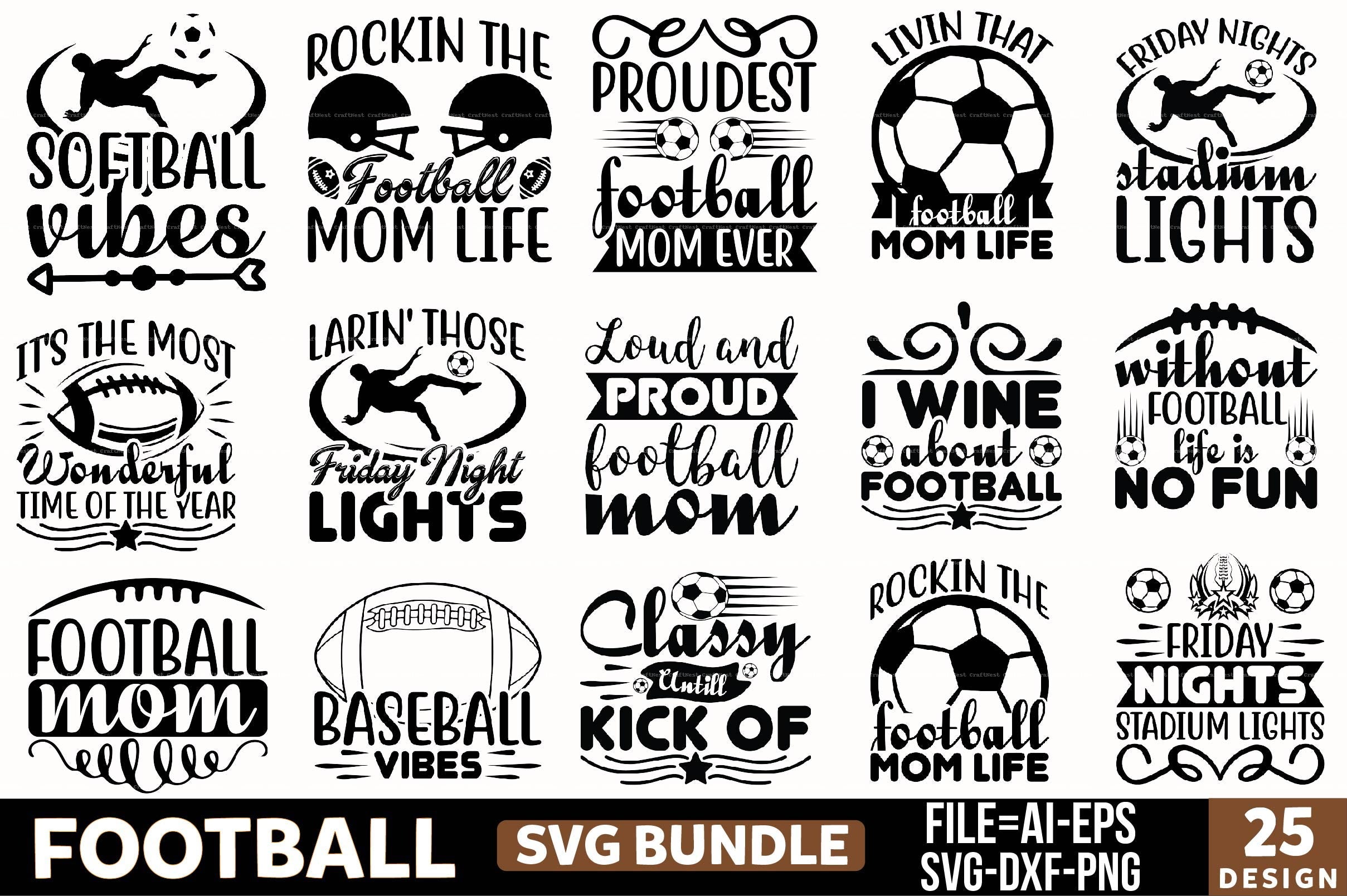 Football Design SVG Bundle 3