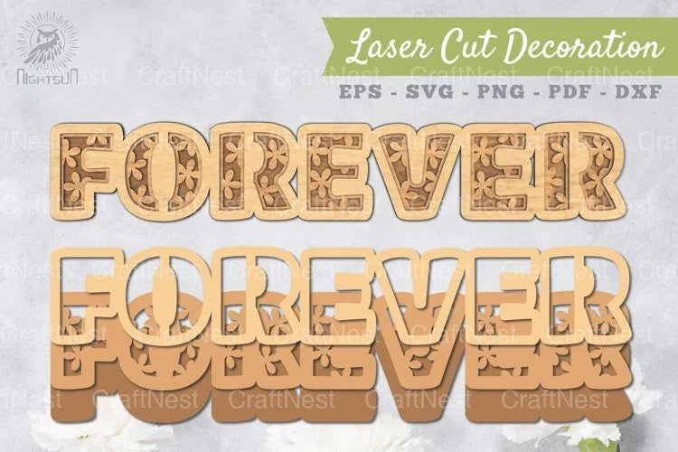 Forever 3D Lasercut Decoration Clipart Bundle - CraftNest - Digital Crafting and Art