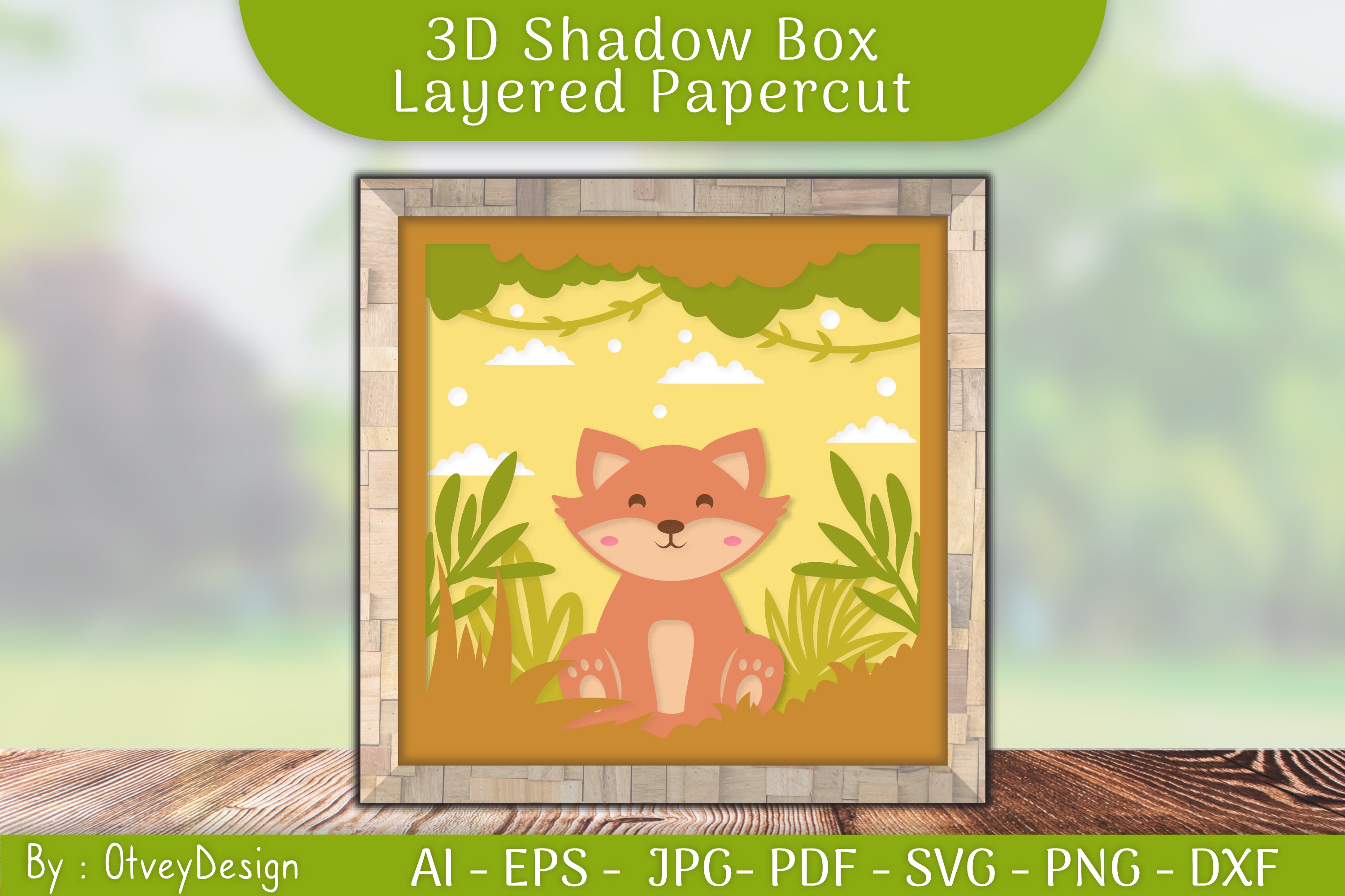 Fox Animals Shadow Box Layered Papercut SVG Bundle