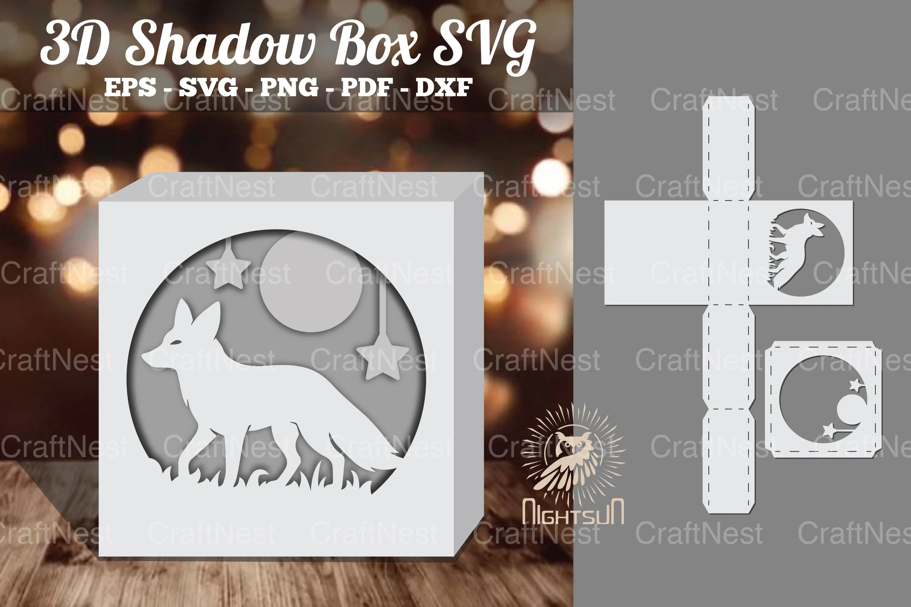 Fox 3D Papercut Shadow Box SVG Bundle - CraftNest - Digital Crafting and Art
