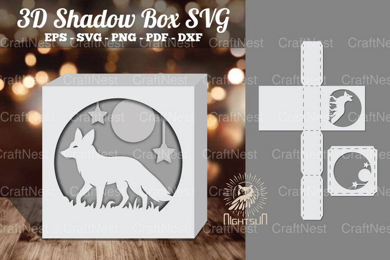 Fox 3D Papercut Shadow Box SVG Bundle - CraftNest - Digital Crafting and Art