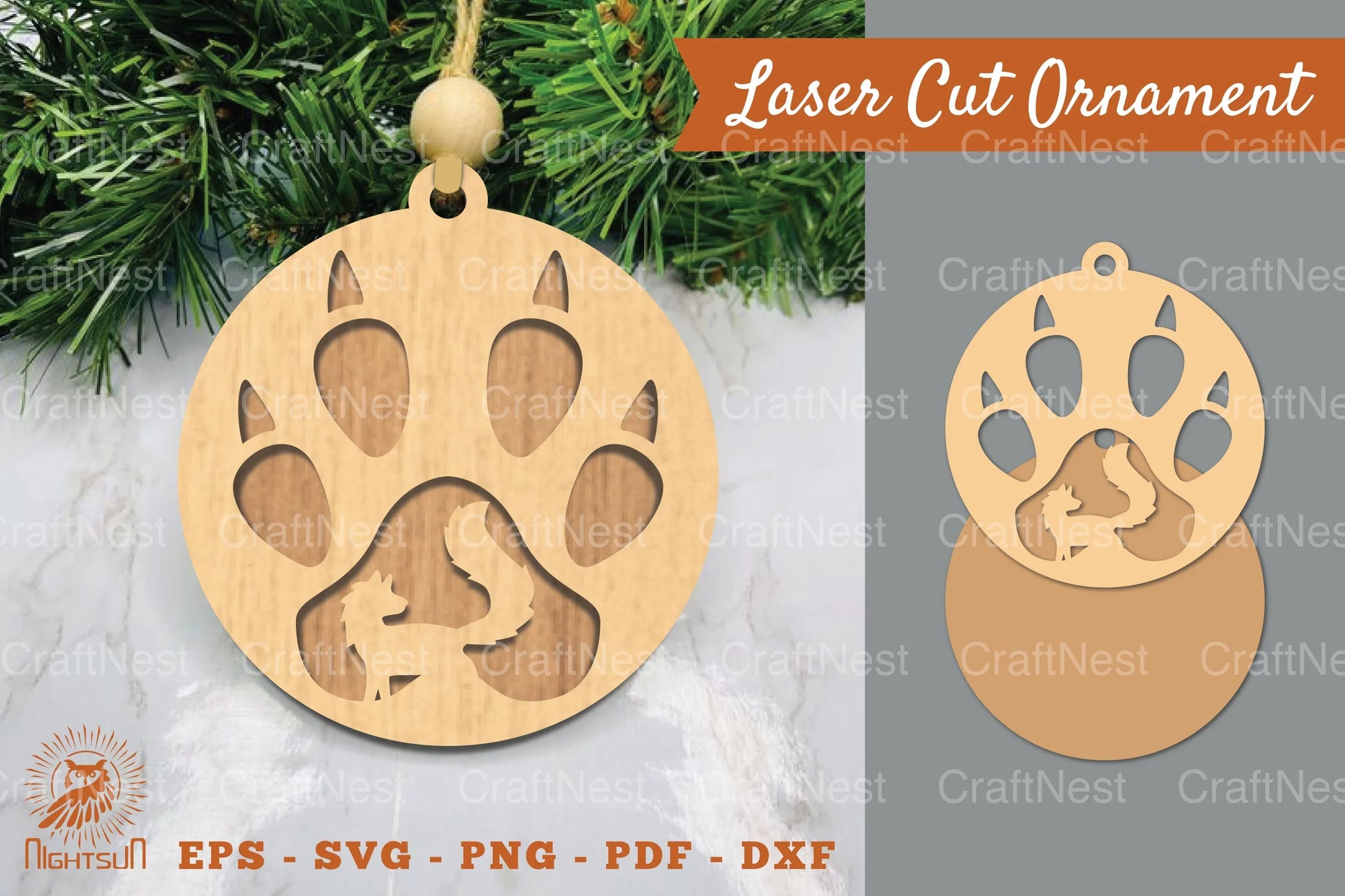 Fox Paw Laser Cut Ornament Clipart Bundle - CraftNest - Digital Crafting and Art