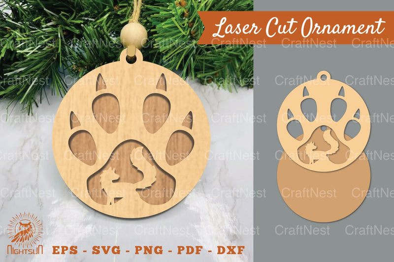 Fox Paw Laser Cut Ornament Clipart Bundle - CraftNest - Digital Crafting and Art
