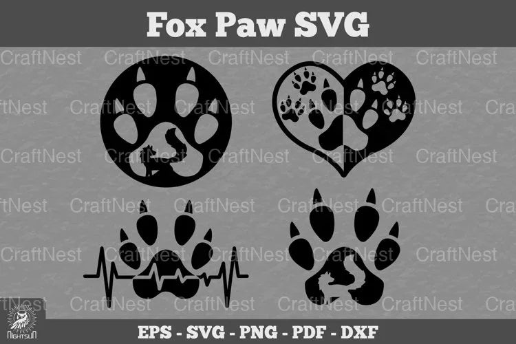 Fox Paw Animal Clipart Bundle - CraftNest - Digital Crafting and Art