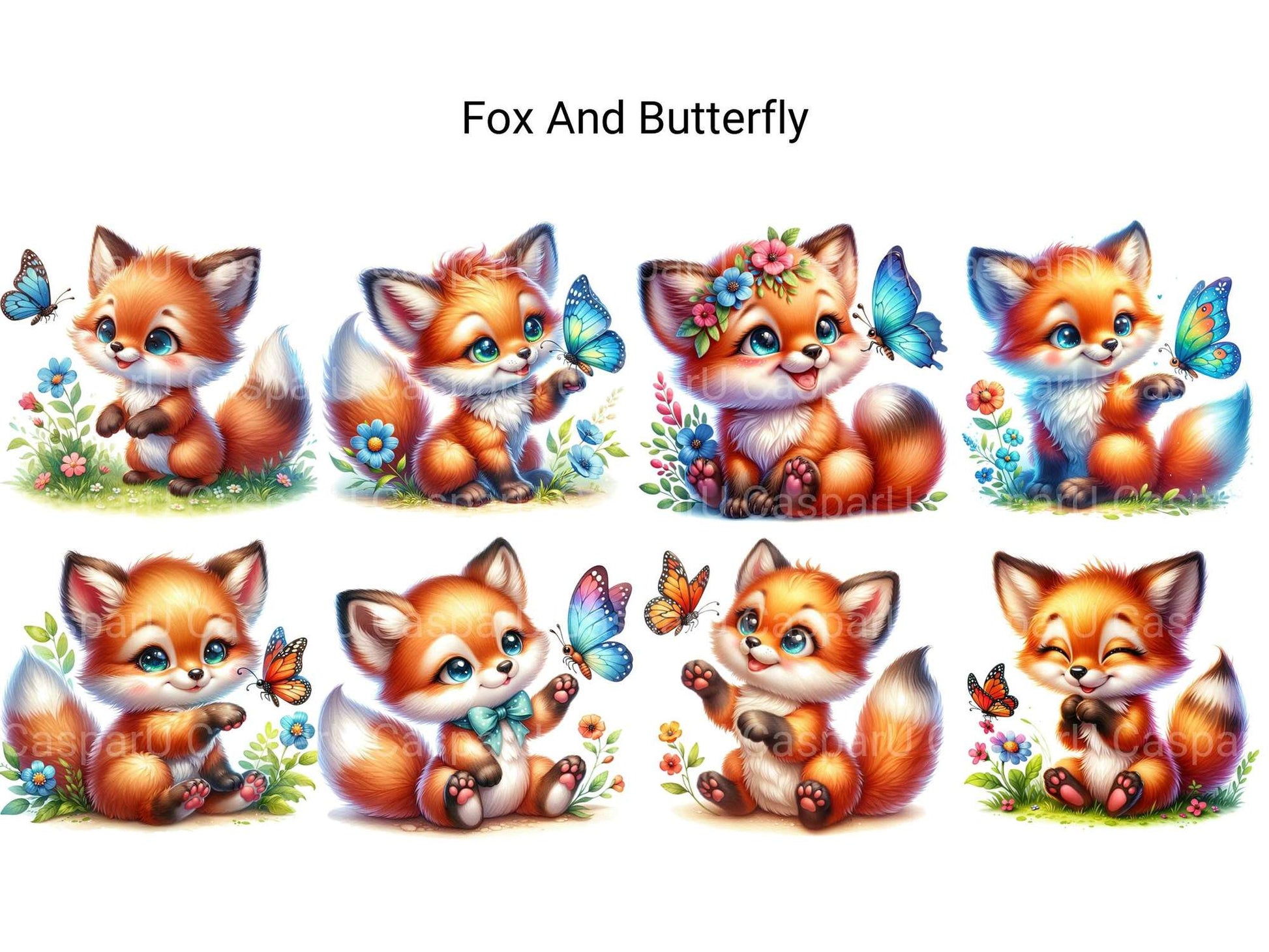 Fox and Butterfly - CraftNest - Digital Crafting and Art