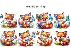 Fox and Butterfly - CraftNest - Digital Crafting and Art