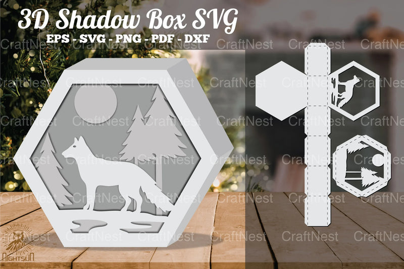 Fox in Forest 3D Shadow Box SVG Bundle - CraftNest - Digital Crafting and Art