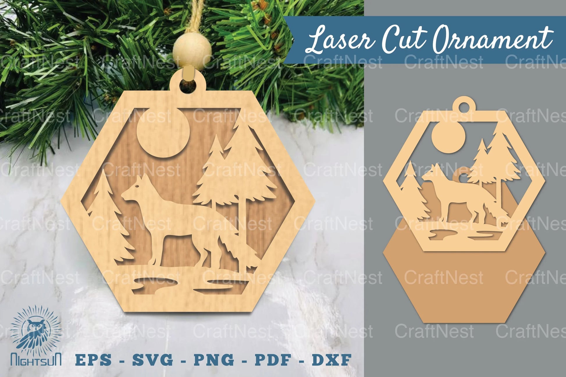 Fox in Forest Laser Cut Ornament Clipart Bundle - CraftNest - Digital Crafting and Art