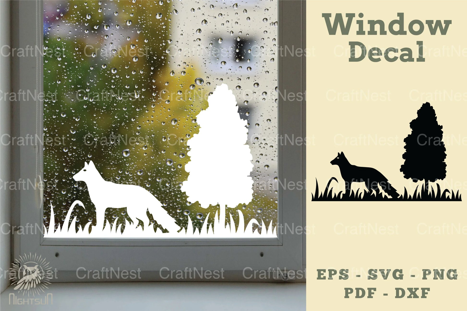 Fox in Forest Window Decal Clipart Bundle - CraftNest - Digital Crafting and Art