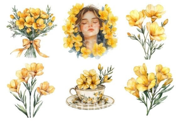 Freesia Mother's Day Clipart Bundle 4 - CraftNest - Digital Crafting and Art
