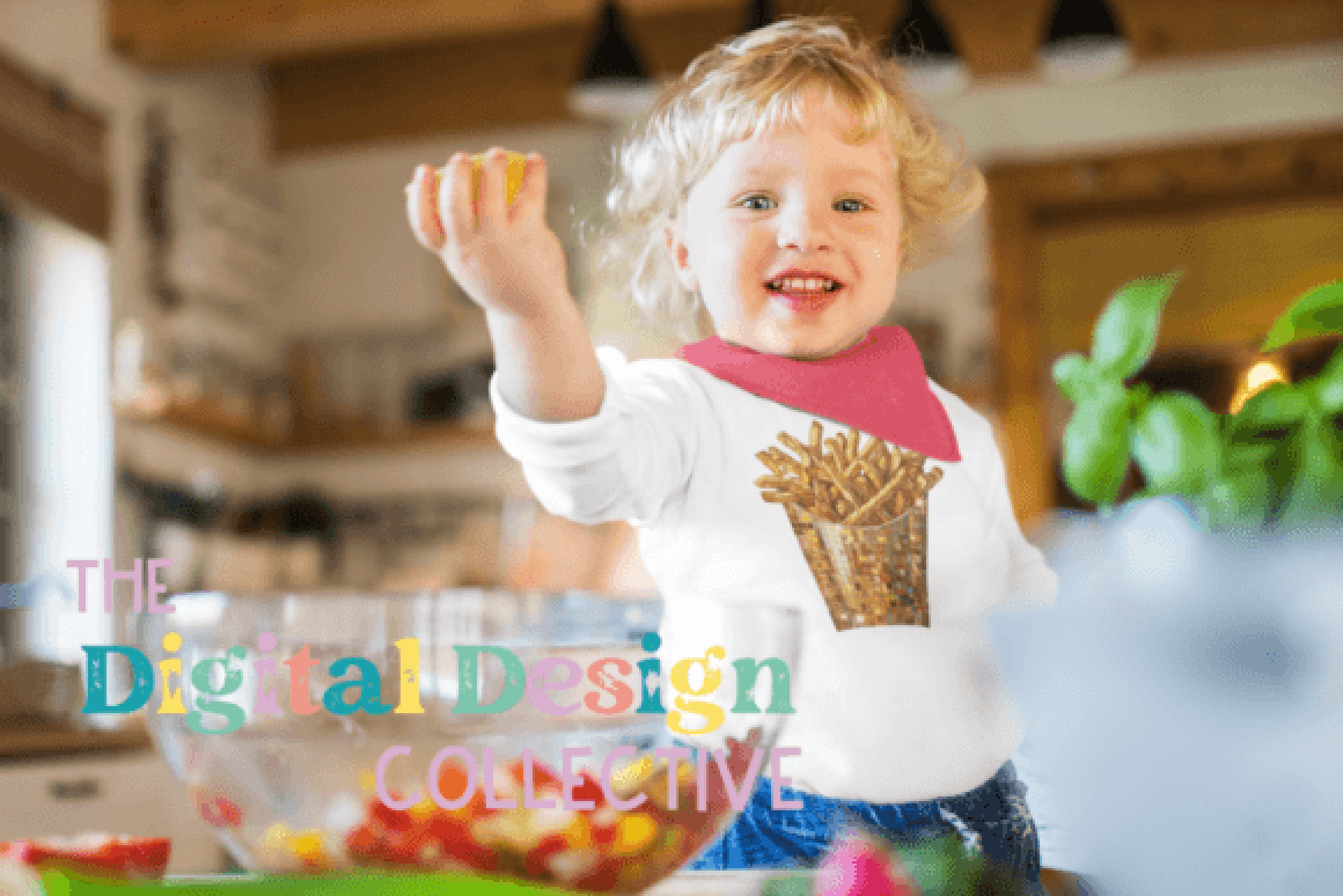 French Fries Disco Gold Clipart Bundle