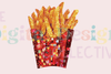 French Fries Disco Red Clipart Bundle