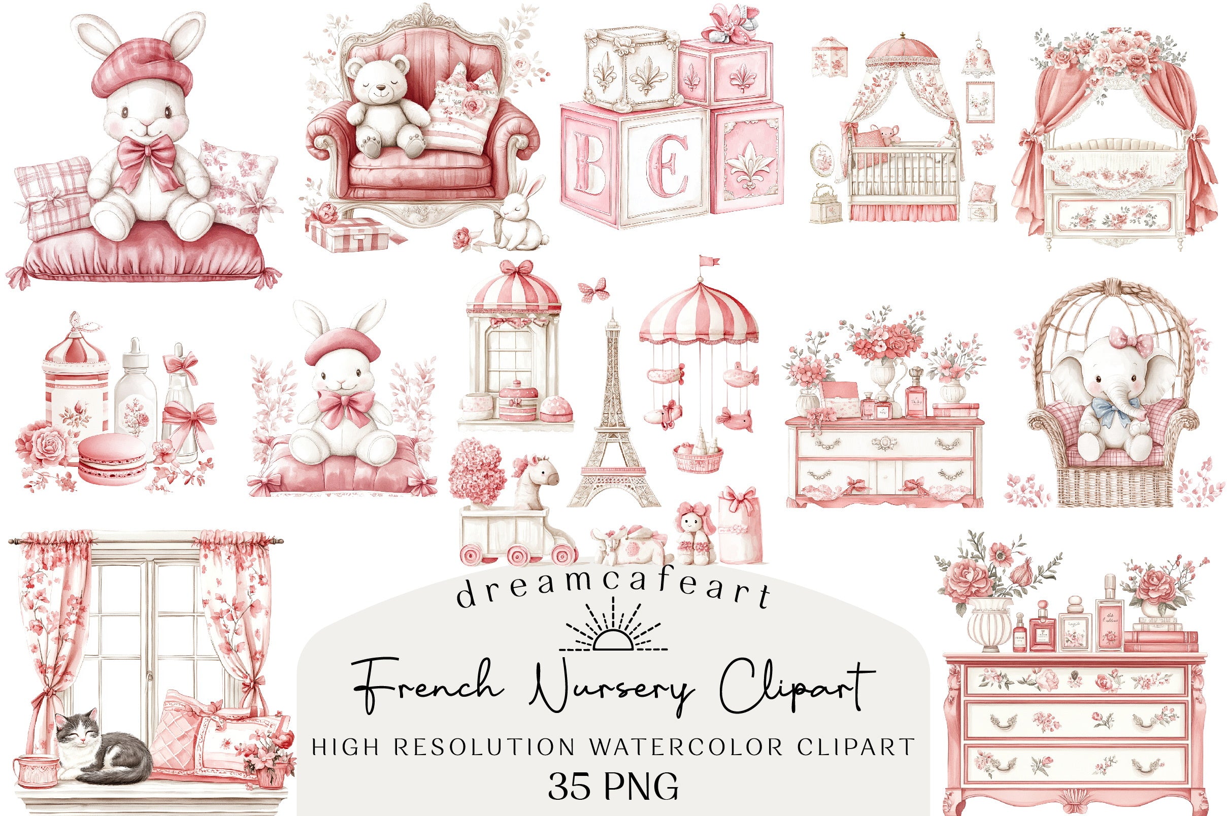 French Nursery Clipart Bundle
