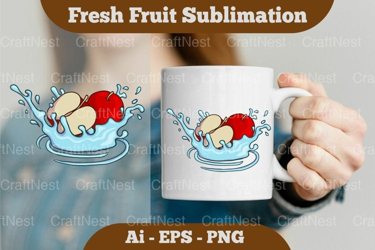 Fresh Apple Splash Mug Design Bundle - CraftNest - Digital Crafting and Art