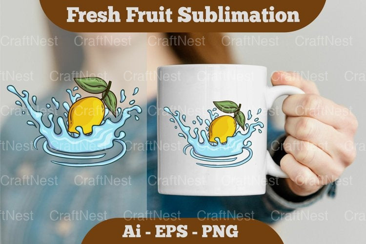 Fresh Lemon Splash Mug Clipart Bundle - CraftNest - Digital Crafting and Art