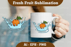 Fresh Orange Splash Mug Design Bundle - CraftNest - Digital Crafting and Art