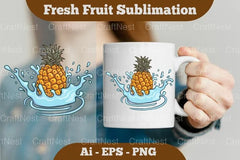 Fresh Pineapple Splash Mug Design Bundle - CraftNest - Digital Crafting and Art