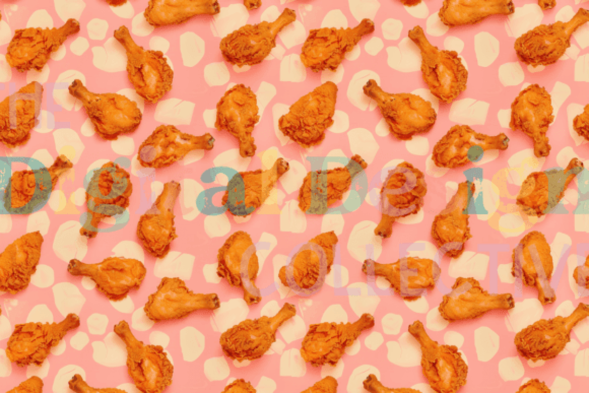 Fried Pattern Seamless Fried Chicken Pattern Digital Paper