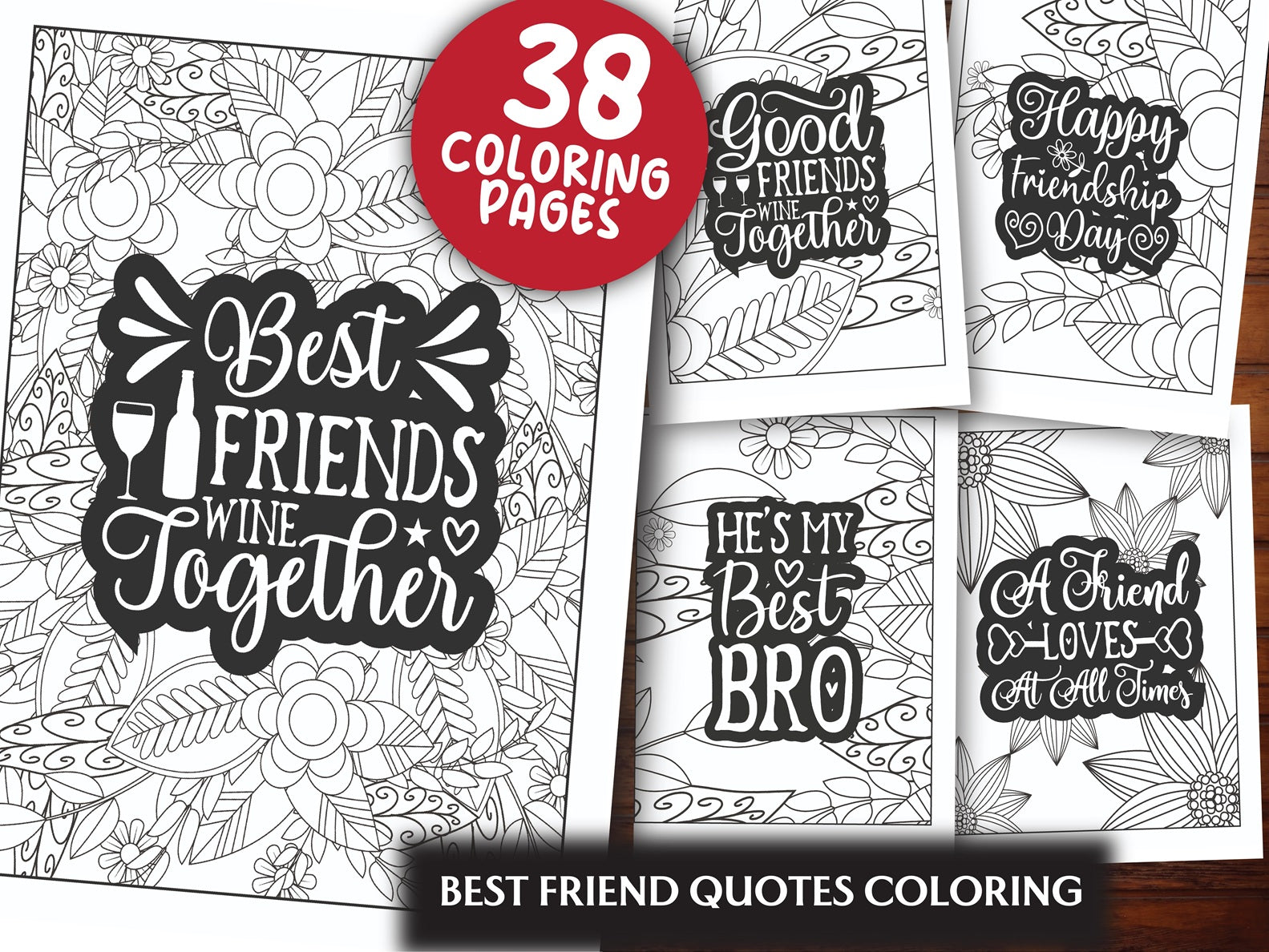 Best Friend Quotes Coloring Book - CraftNest - Digital Crafting and Art