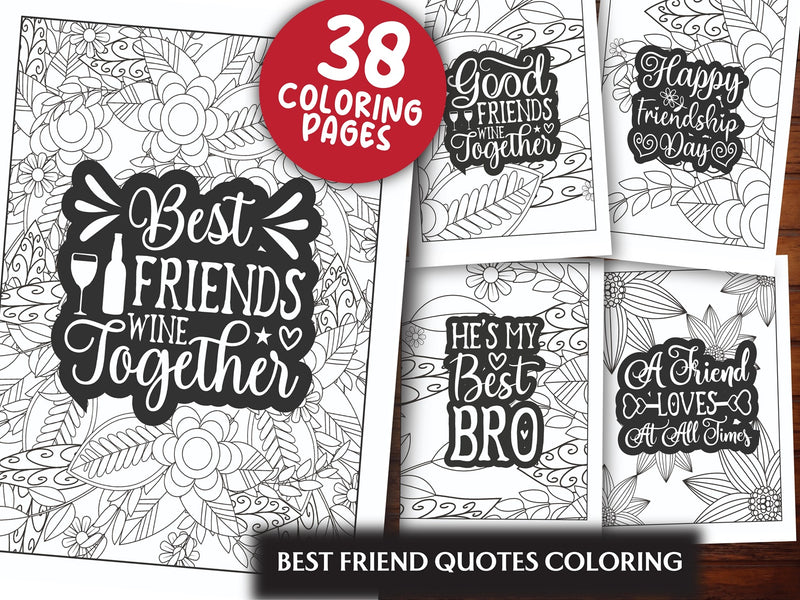 Best Friend Quotes Coloring Book - CraftNest - Digital Crafting and Art