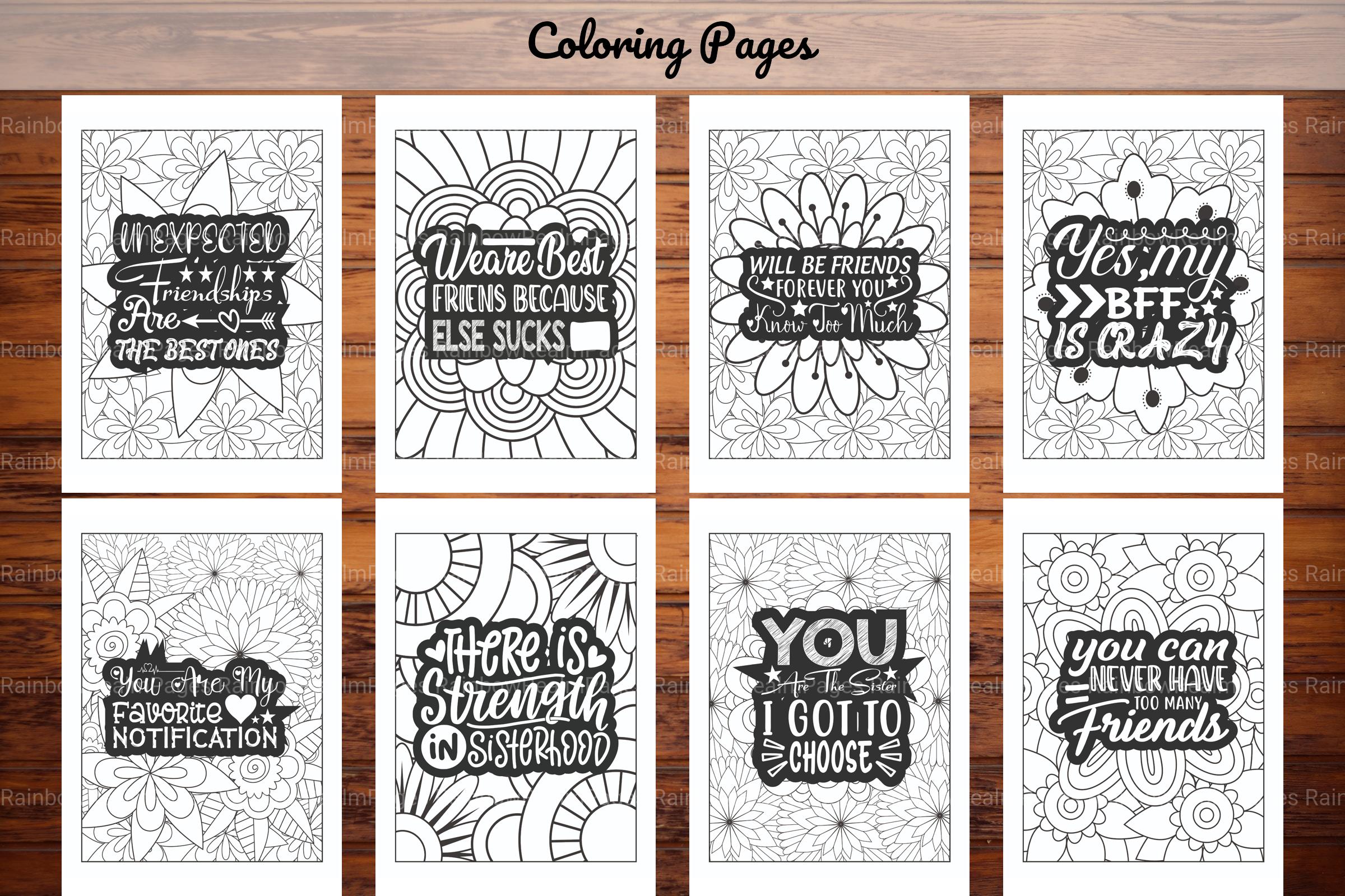 Best Friend Quotes Coloring Book - CraftNest - Digital Crafting and Art