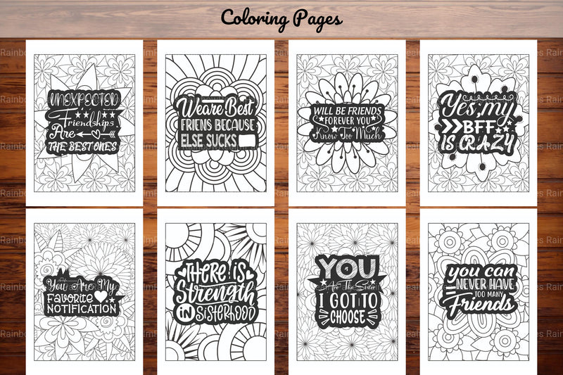 Best Friend Quotes Coloring Book - CraftNest - Digital Crafting and Art
