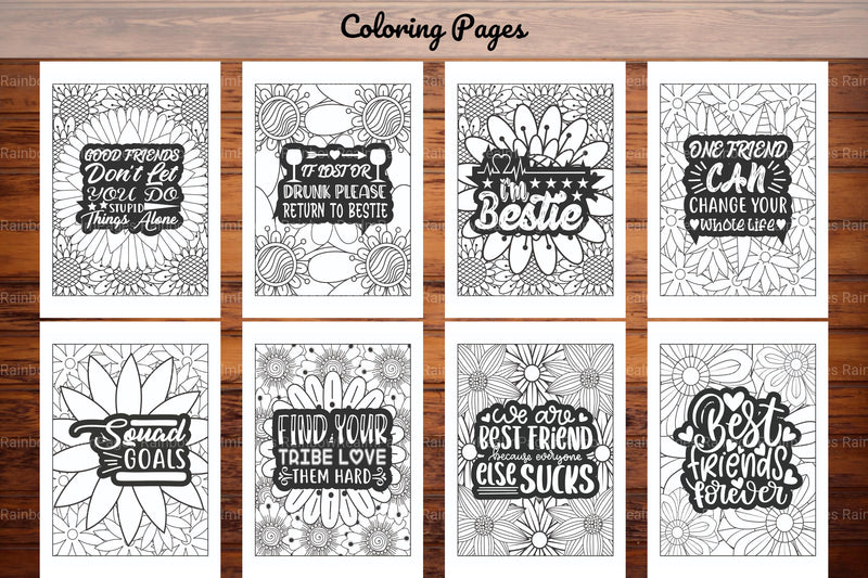 Best Friend Quotes Coloring Book - CraftNest - Digital Crafting and Art